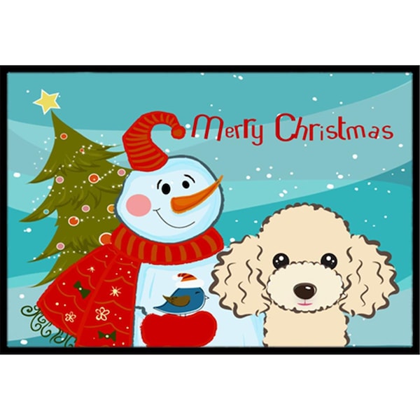 Carolines Treasures Snowman With Buff Poodle Indoor and Outdoor Mat- 18 x 27 in. BB1878MAT - main